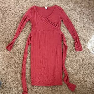 Berry Colored Maternity Wrap Dress